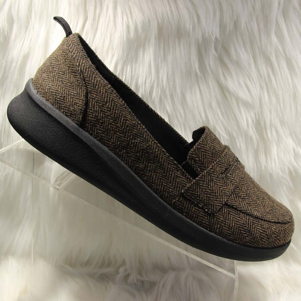 CLOUDSTEPPERS by Clarks Slip-On Loafers Sillian 2.0 Hope Brown Tweed Size 10 M